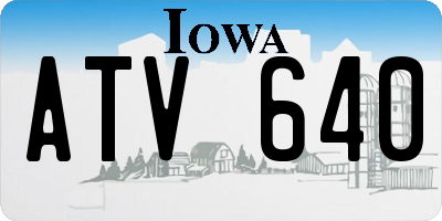 IA license plate ATV640