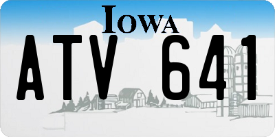 IA license plate ATV641
