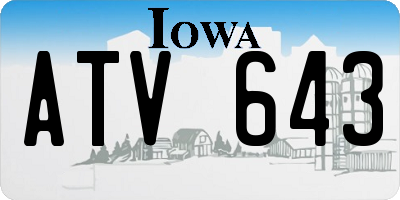 IA license plate ATV643