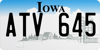 IA license plate ATV645