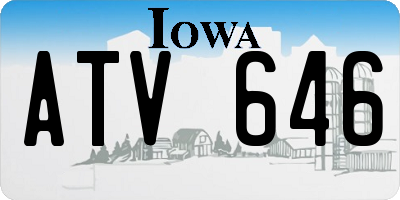 IA license plate ATV646