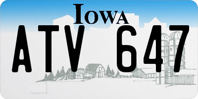 IA license plate ATV647