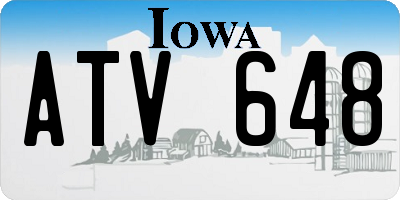 IA license plate ATV648