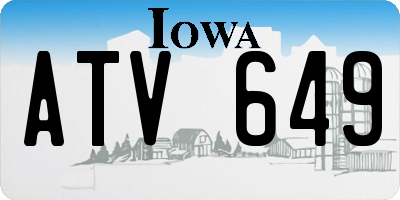 IA license plate ATV649