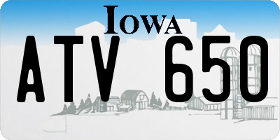 IA license plate ATV650