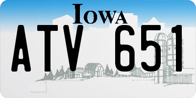 IA license plate ATV651