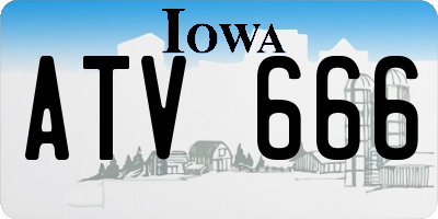 IA license plate ATV666
