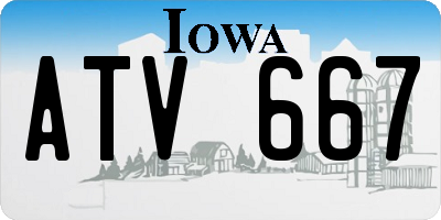 IA license plate ATV667