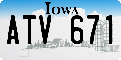 IA license plate ATV671
