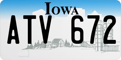 IA license plate ATV672