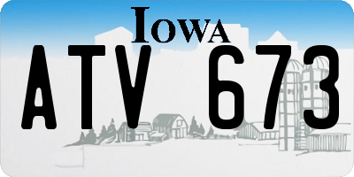 IA license plate ATV673