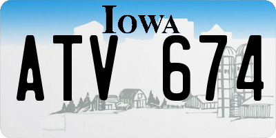 IA license plate ATV674