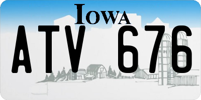 IA license plate ATV676