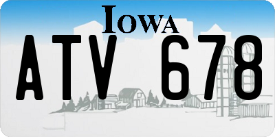 IA license plate ATV678