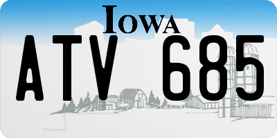 IA license plate ATV685