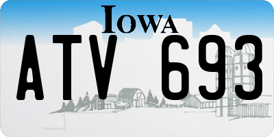 IA license plate ATV693