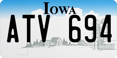 IA license plate ATV694