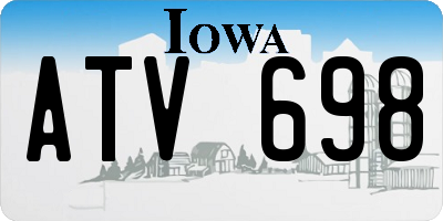 IA license plate ATV698