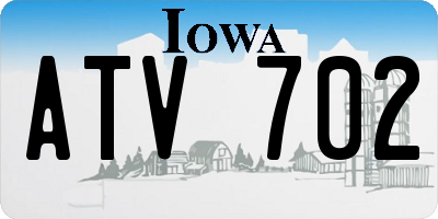 IA license plate ATV702