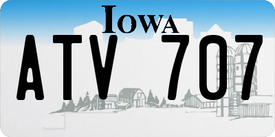 IA license plate ATV707
