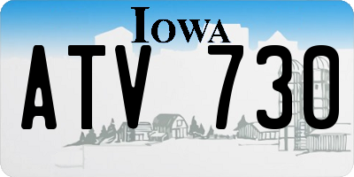 IA license plate ATV730