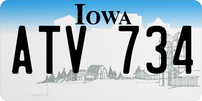 IA license plate ATV734