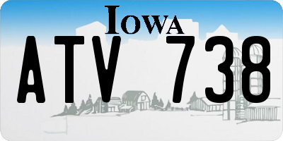 IA license plate ATV738