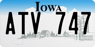 IA license plate ATV747