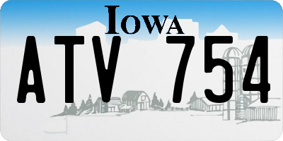 IA license plate ATV754