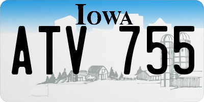 IA license plate ATV755