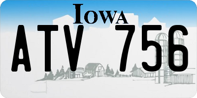 IA license plate ATV756