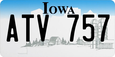 IA license plate ATV757