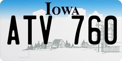 IA license plate ATV760