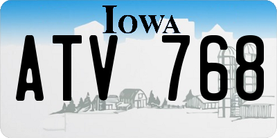 IA license plate ATV768