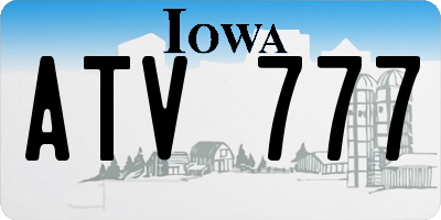 IA license plate ATV777