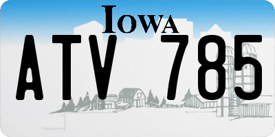 IA license plate ATV785