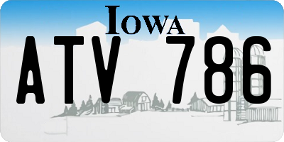 IA license plate ATV786