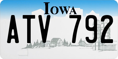 IA license plate ATV792