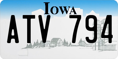 IA license plate ATV794