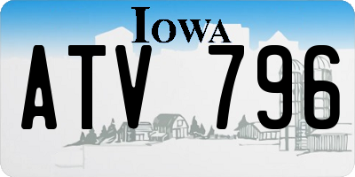 IA license plate ATV796