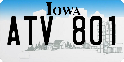 IA license plate ATV801