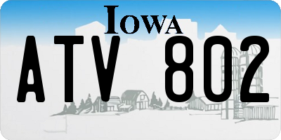 IA license plate ATV802