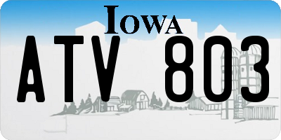IA license plate ATV803
