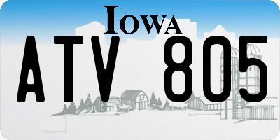 IA license plate ATV805