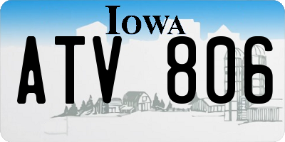 IA license plate ATV806