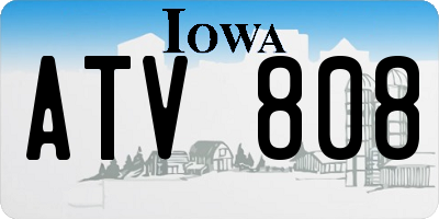 IA license plate ATV808