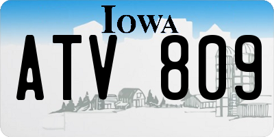 IA license plate ATV809