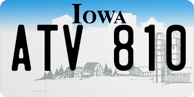 IA license plate ATV810