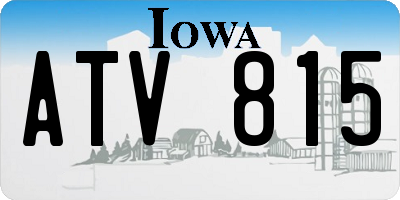 IA license plate ATV815