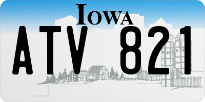 IA license plate ATV821